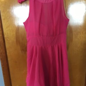Never worn short sheer overlay pink dress